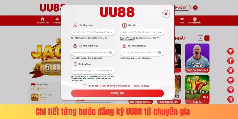 Chi tiết từng bước đăng ký UU88 từ chuyên gia