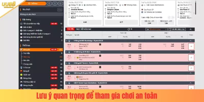 Lưu ý quan trọng để tham gia chơi an toàn
